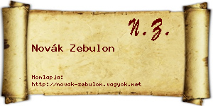 Novák Zebulon névjegykártya